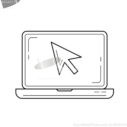 Image of Laptop cursor line icon.