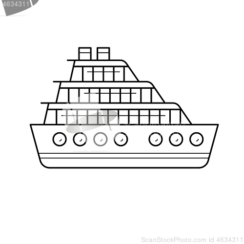 Image of Cruise ship line icon.