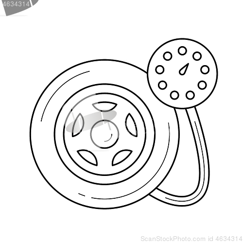 Image of Tire pressure line icon.