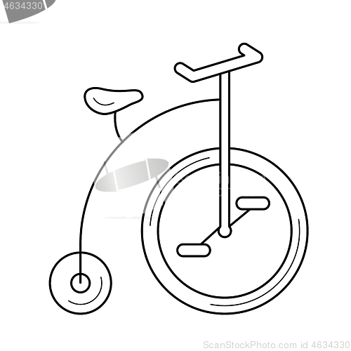 Image of Old bicycle line icon.