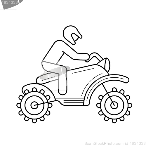 Image of Motorcross line icon.