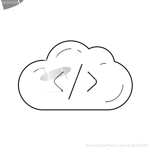 Image of Cloud hosting line icon.