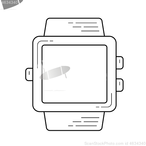 Image of Smartwatch device line icon.