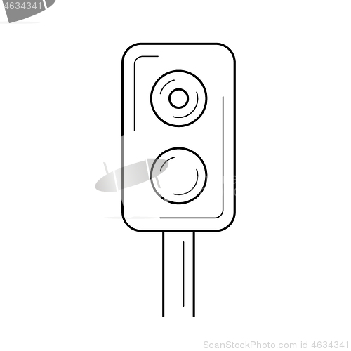 Image of Train traffic light line icon.