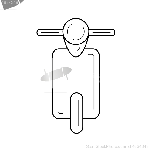 Image of Retro scooter line icon.