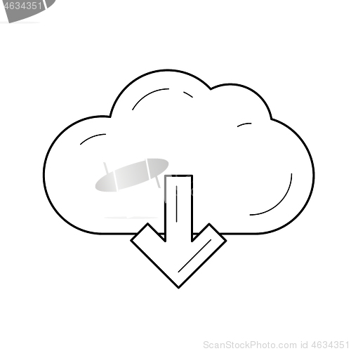 Image of Cloud download line icon.