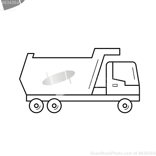 Image of Tipper truck line icon.