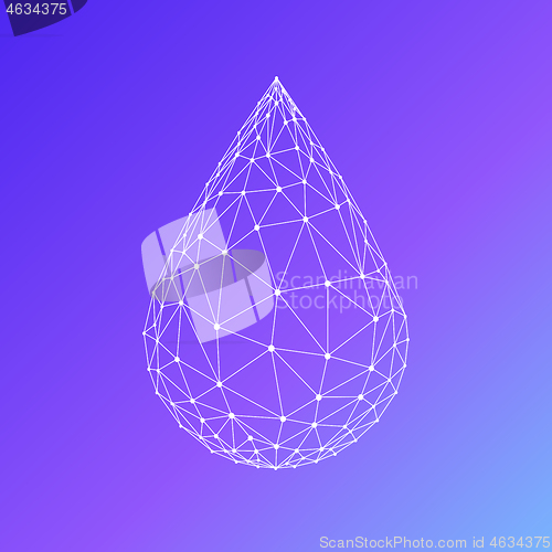 Image of Polygon water drop isolated on gradient background