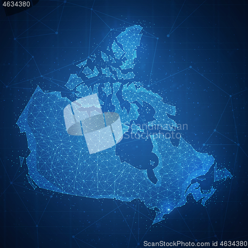 Image of Polygon Canada map on blockchain hud banner.