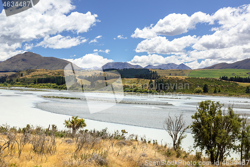 Image of Rakaia River scenery in south New Zealand