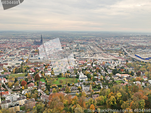 Image of aerial view street and bad weather near Ulm Germany