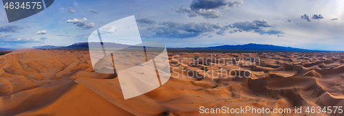 Image of Sand dunes in Gobi Desert at sunset