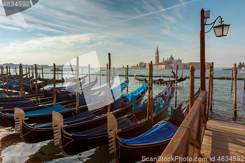 Image of Gondolas on Canal Grande in Venice Italy