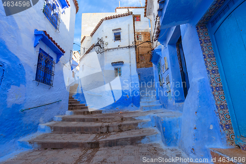 Image of Blue street inside Medina of Chefchaouen