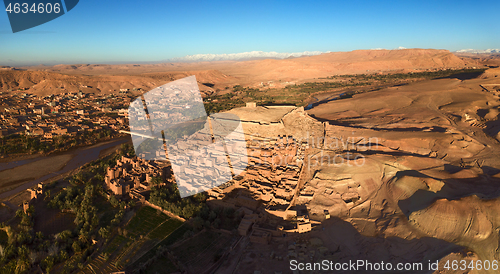 Image of Aerial panorama of Ait Ben Haddou in Morocco