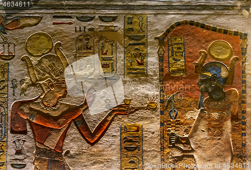 Image of ancient color egypt images on wall