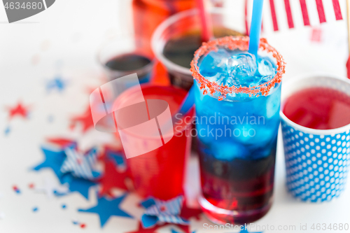 Image of drinks on american independence day party