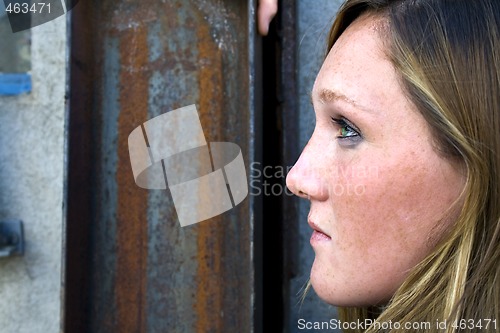 Image of Close up on a Girl with Grunge Background