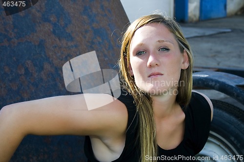 Image of Close up on a Girl Looking Up - Urban