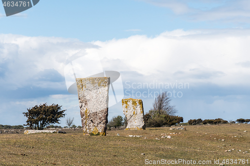 Image of Standing stones in a graveyard from the iron age