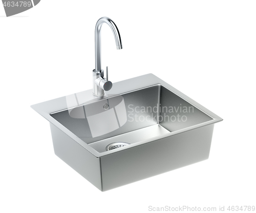 Image of Silver sink and faucet
