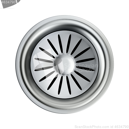 Image of Silver sink strainer with stopper, top view