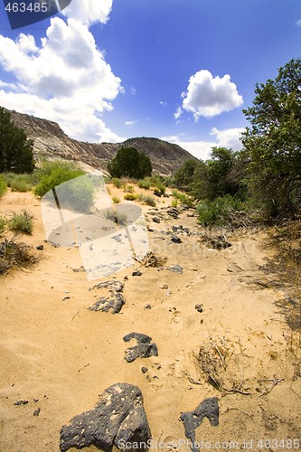 Image of Path to the Redrock Mountains in Snow Canyon - Utah