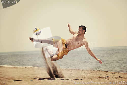 Image of male beach volleyball game player