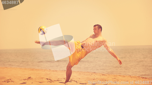 Image of male beach volleyball game player