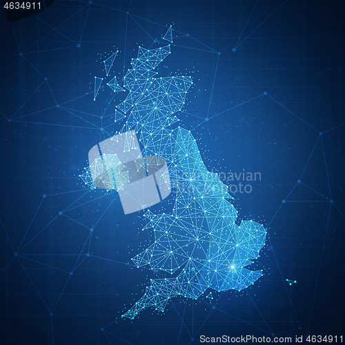 Image of Polygon United kingdom map on blockchain banner.