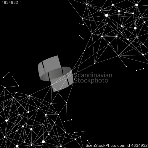 Image of Blockchain technology futuristic abstract vector banner.