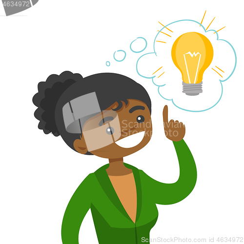 Image of African business woman having business idea.