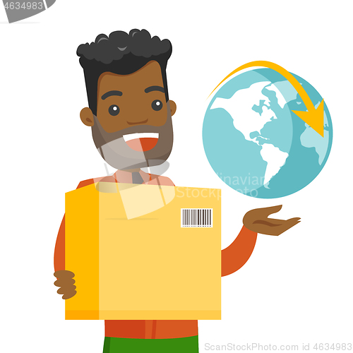 Image of Business worker of international delivery service.