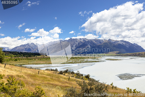 Image of Rakaia River scenery in south New Zealand