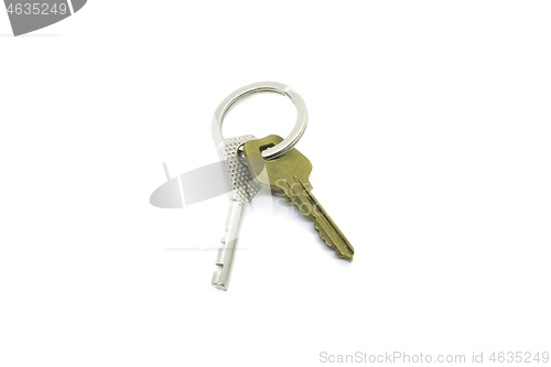 Image of Keys on the ring isolated on white 