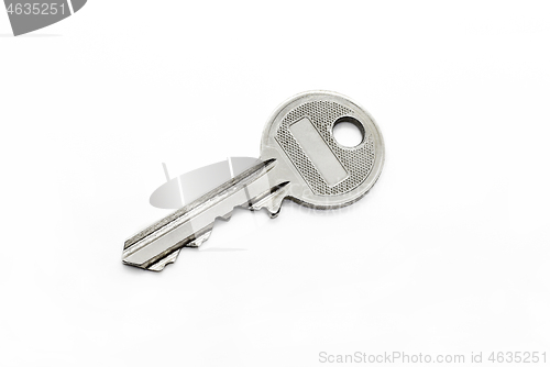 Image of Silver classical key isolated on white background