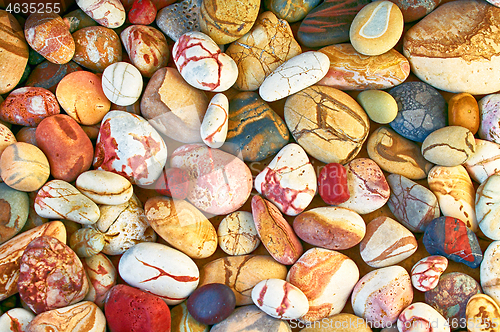 Image of Set of beautiful colorful stones with different pattern polished