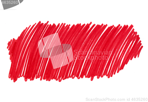 Image of Abstract bright red touches texture on white