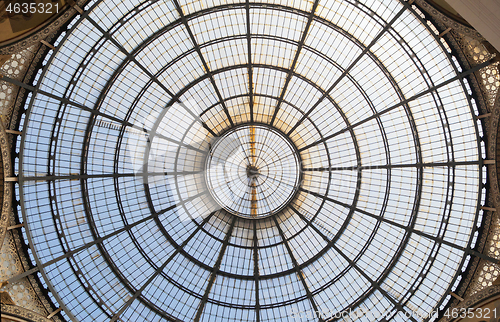 Image of ITALY, MILAN - SEPTEMBER 27, 2014 - Ceiling of galleria Vittorio Emanuele II