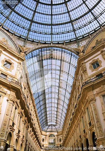 Image of ITALY, MILAN - SEPTEMBER 27, 2014 - Ceiling of galleria Vittorio Emanuele II in Milan