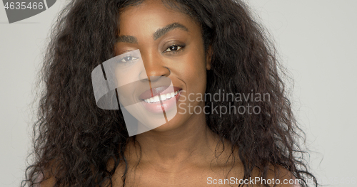 Image of Beautiful African American woman smiling for camera