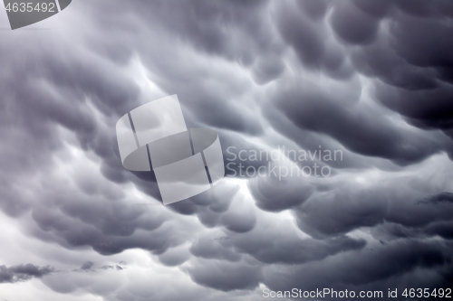 Image of Mammatus clouds sky background