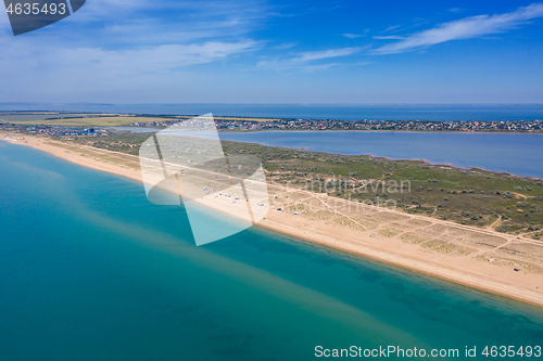 Image of Aerial view on sand beach and Black sea