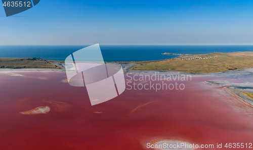 Image of Pink Chokrak lake near Black Sea