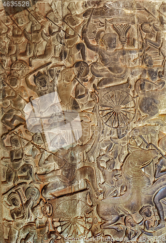 Image of Bas-relief stone carving in Cambodia