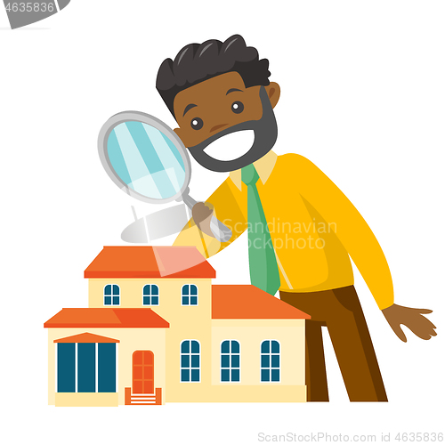 Image of African-american businessman looking for house.
