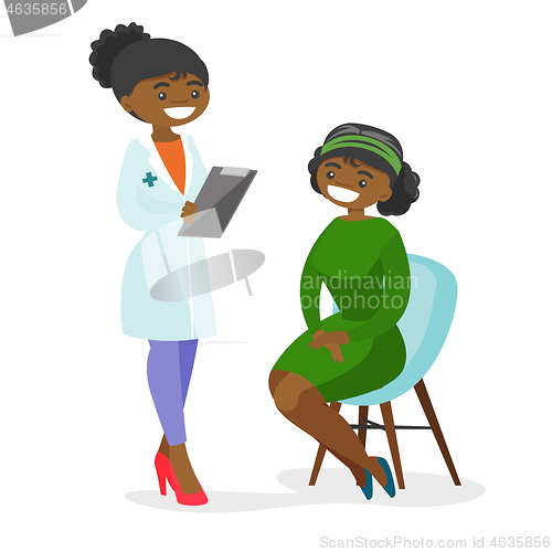 Image of Young african-american doctor consulting a patient