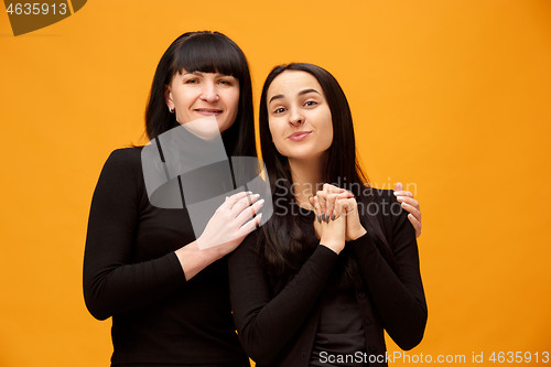 Image of A portrait of a happy mother and daughter