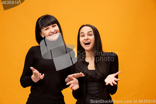 Image of A portrait of a happy mother and daughter