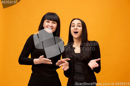 Image of A portrait of a happy mother and daughter